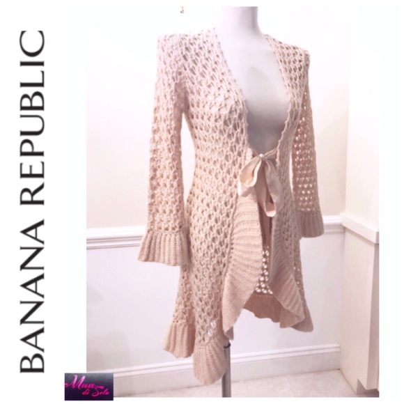 crochet tie front cardigan